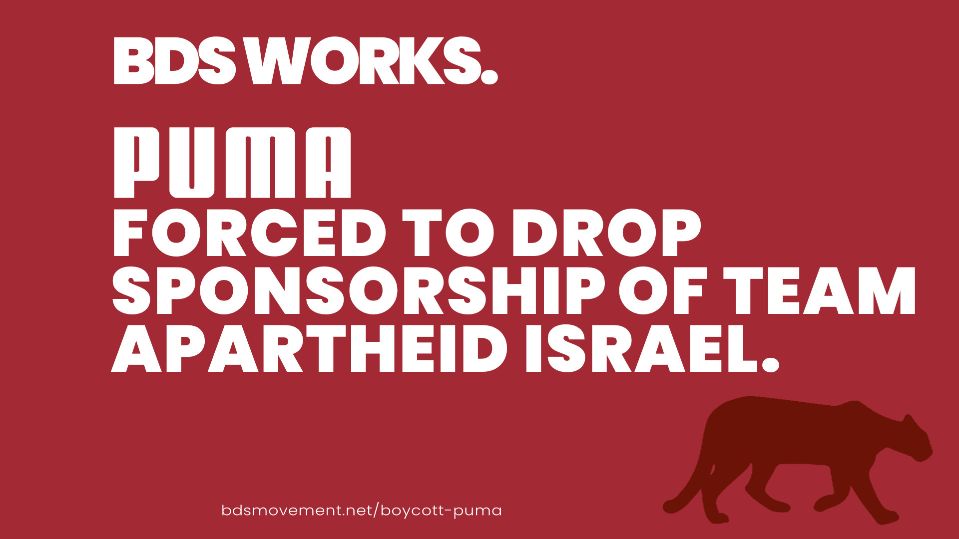 Boycott Puma Palestine Solidarity Campaign