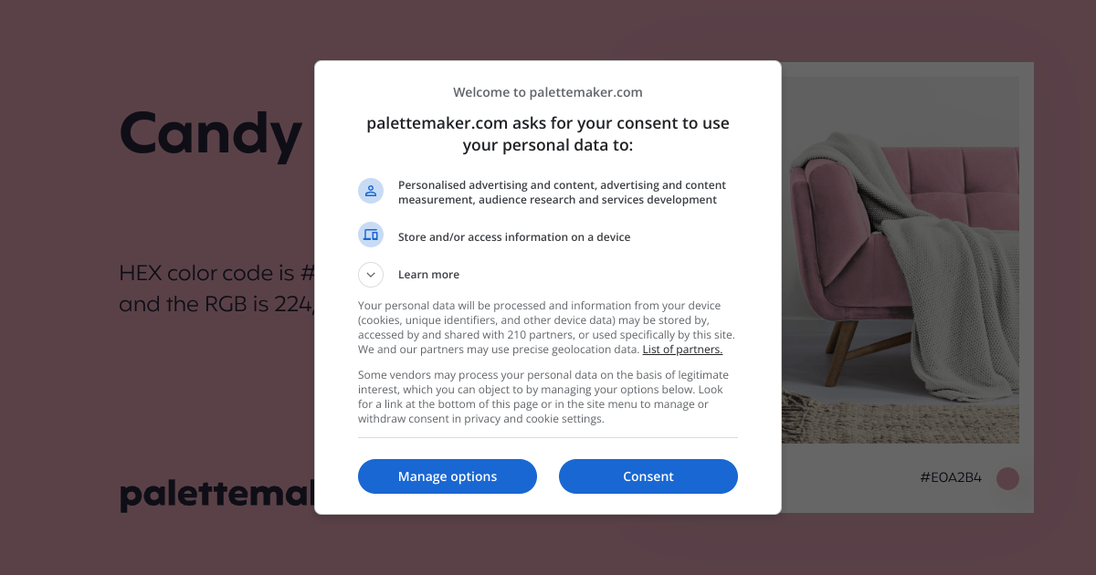 Candy Color HEX E0A2B4 Meaning and Live Previews PaletteMaker