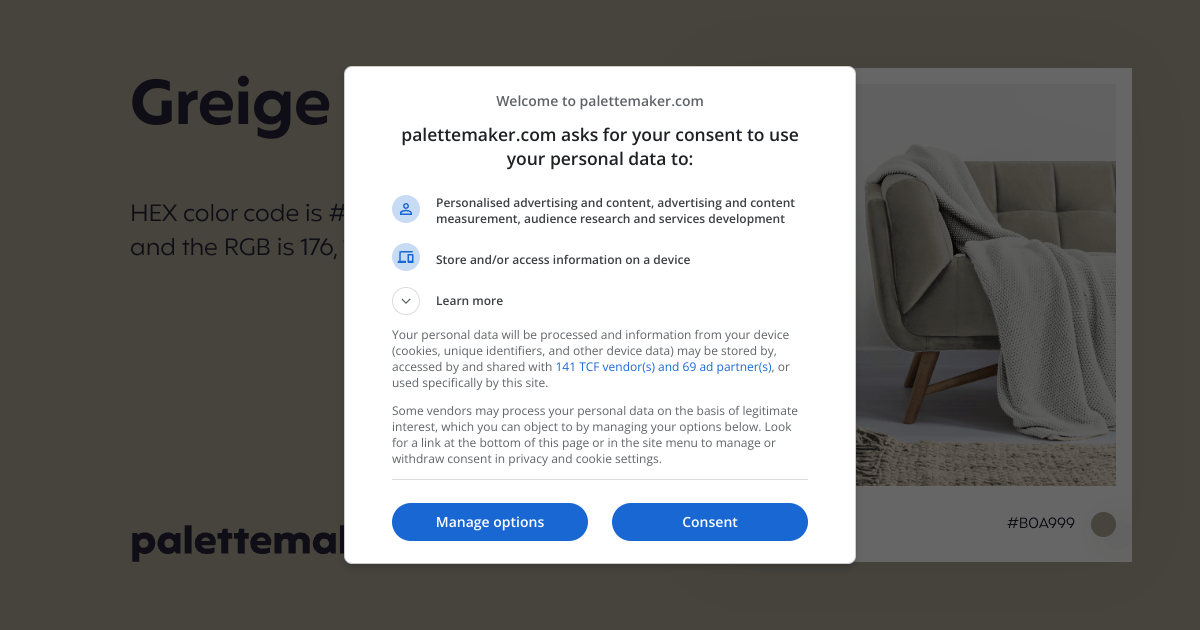 Greige Color HEX B0A999 Meaning and Live Previews PaletteMaker