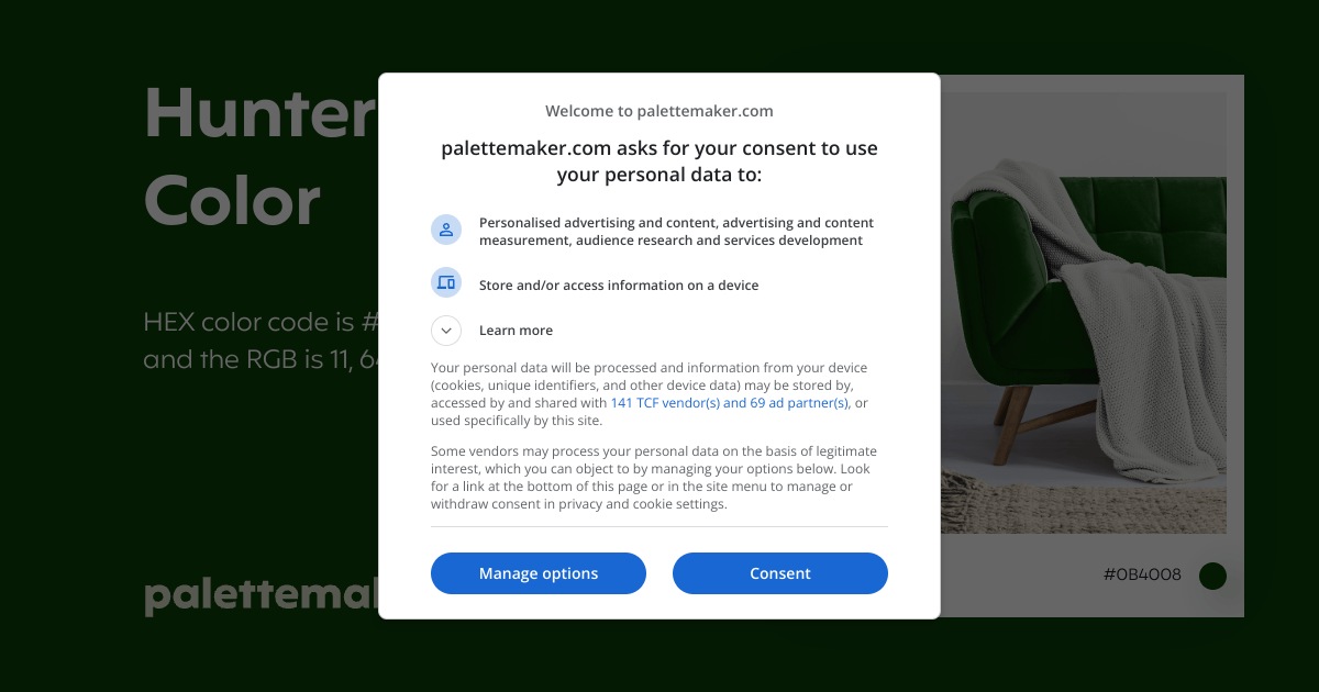 Hunter Green Color HEX 0B4008 Meaning and Live Previews PaletteMaker