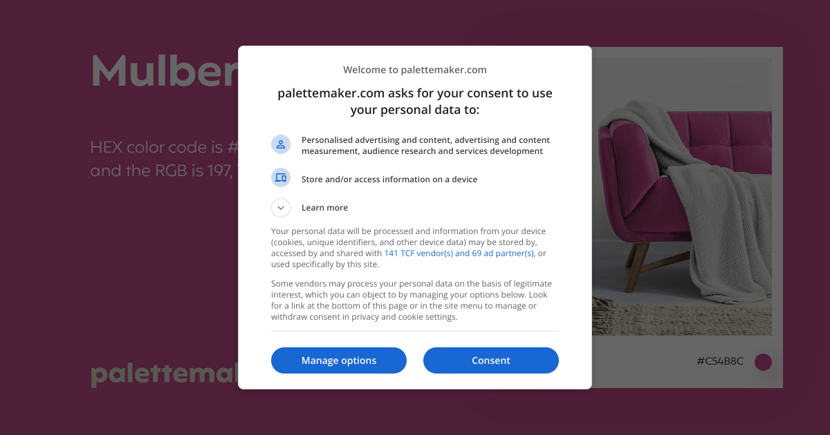 Mulberry Color HEX C54B8C Meaning and Live Previews PaletteMaker
