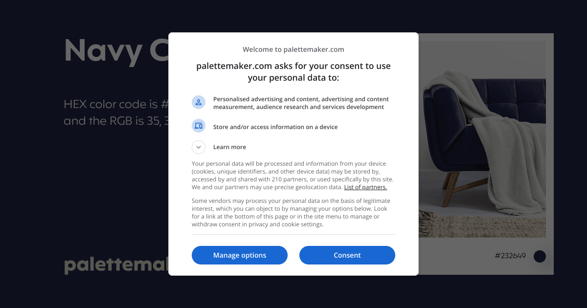 Navy Color HEX 232649 Meaning and Live Previews PaletteMaker