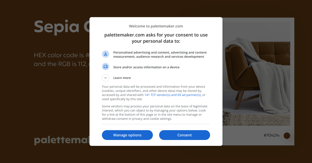Sepia Color HEX 704214 Meaning and Live Previews PaletteMaker