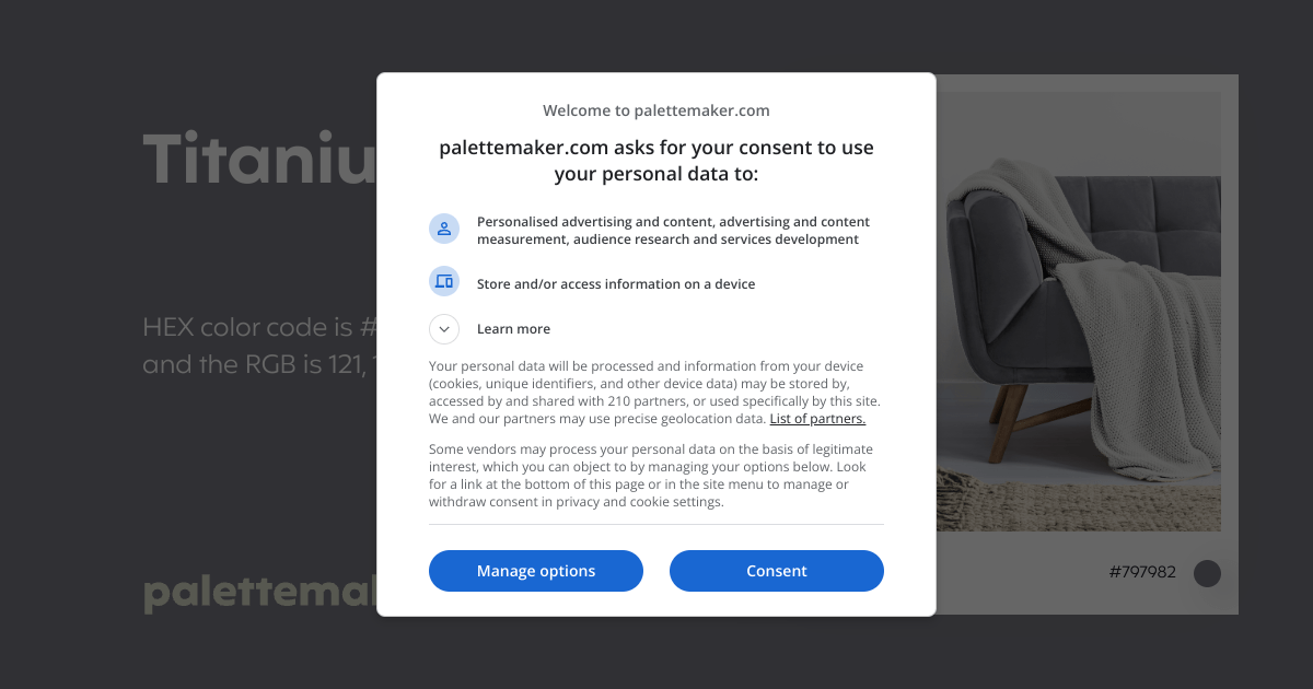 Titanium Color HEX 797982 Meaning and Live Previews PaletteMaker