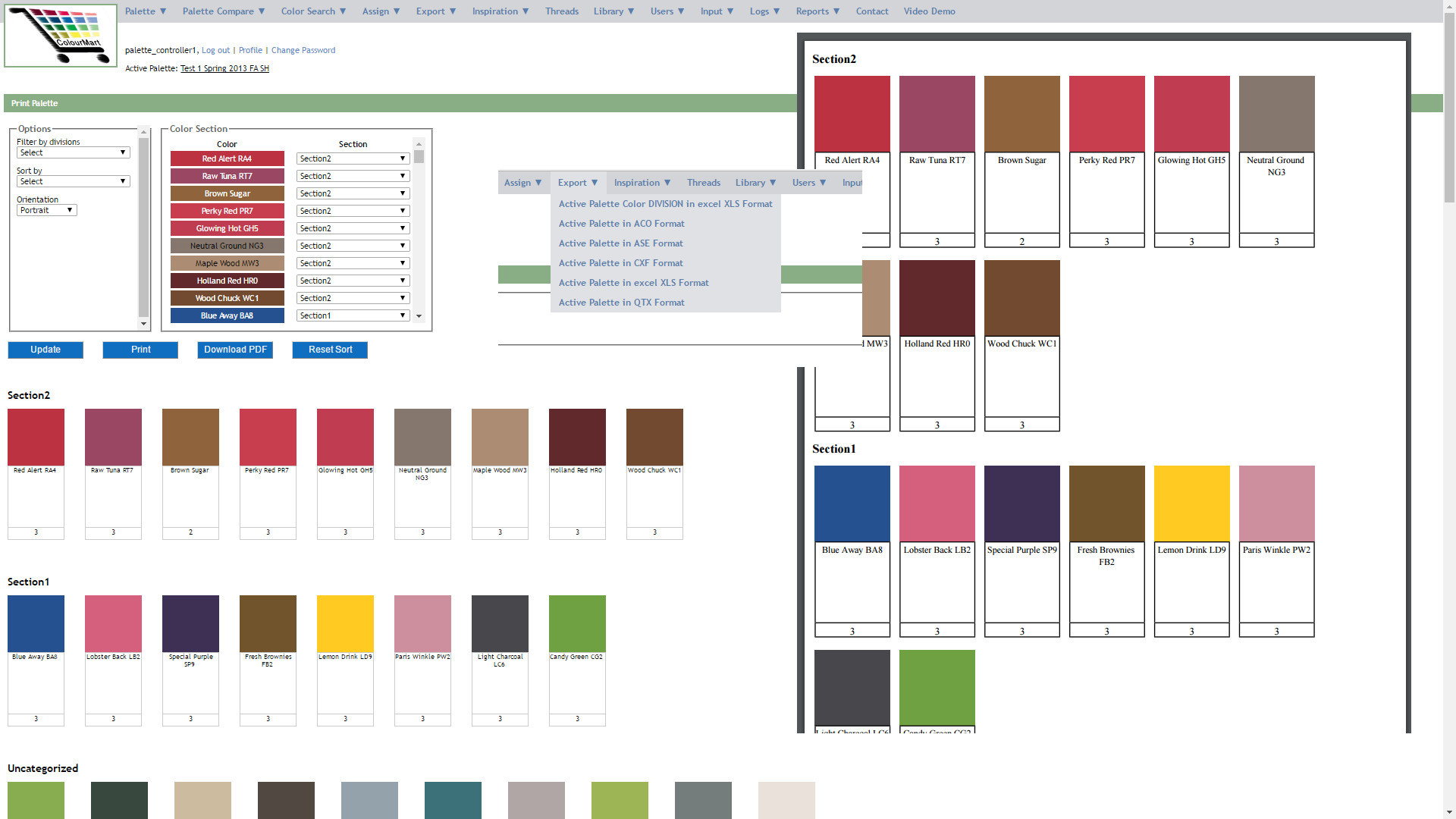 Palette Manager Live Home