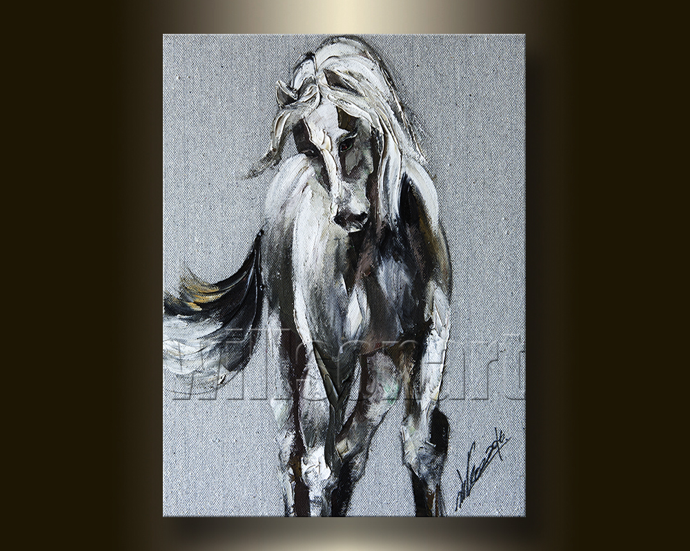Horse Portrait Giclee Canvas Print Modern Animal Art from Original Oil