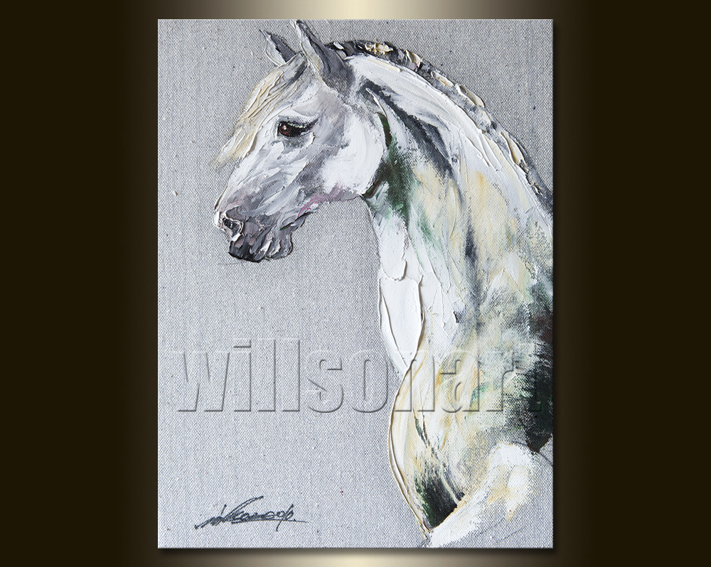 Horse Portrait Giclee Canvas Print Modern Animal Art from Original Oil