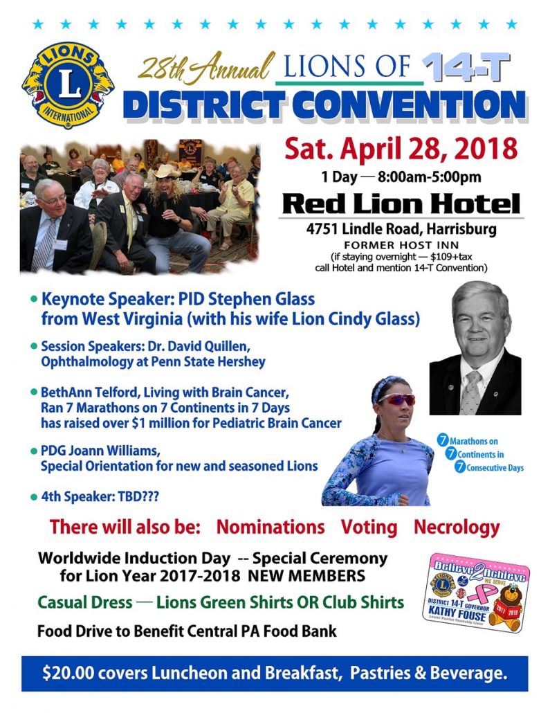 2018 District Convention PA Lions District 14T