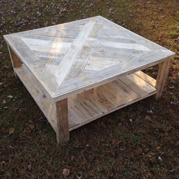 Handcrafted Squared Pallet Coffee Table Pallet Furniture DIY