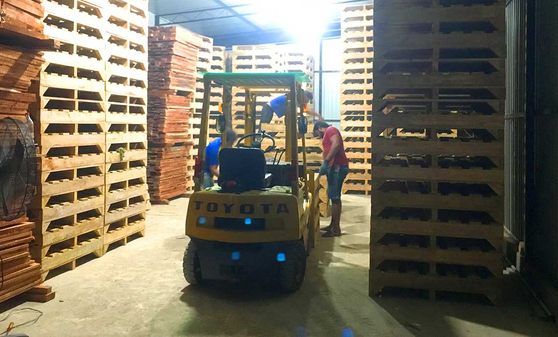 Pallets.lk Wooden packaging boxes and pallets in the market.