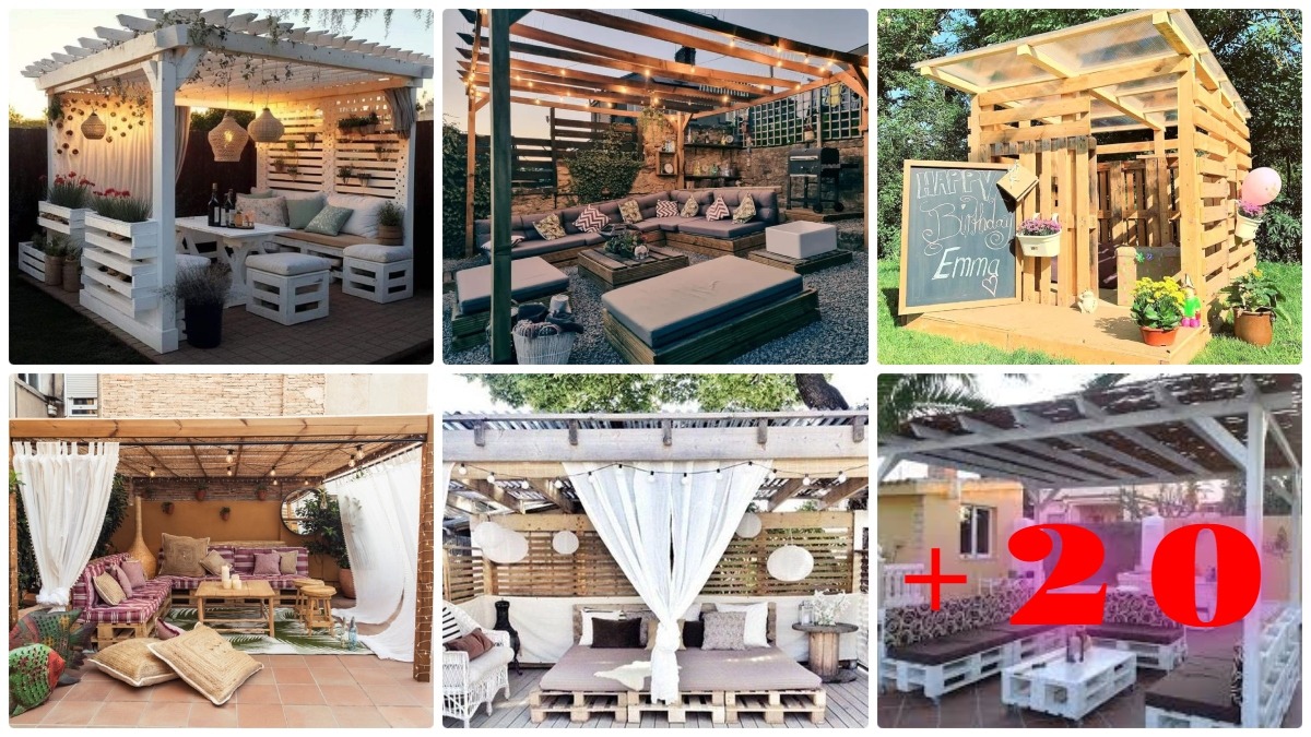 Crea una pérgola única en tu patio o jardín 20+ ideas con pallets y