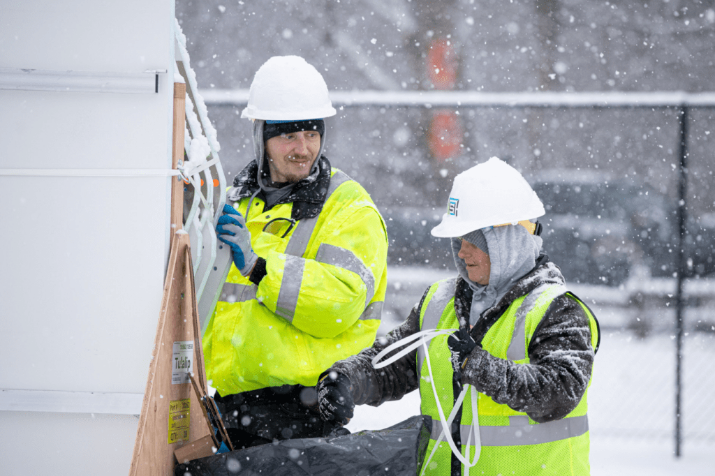 Pallet builds its 100th village Pallet Shelter