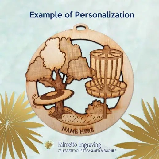 Disc Golf Ornament Personalized Palmetto Engraving