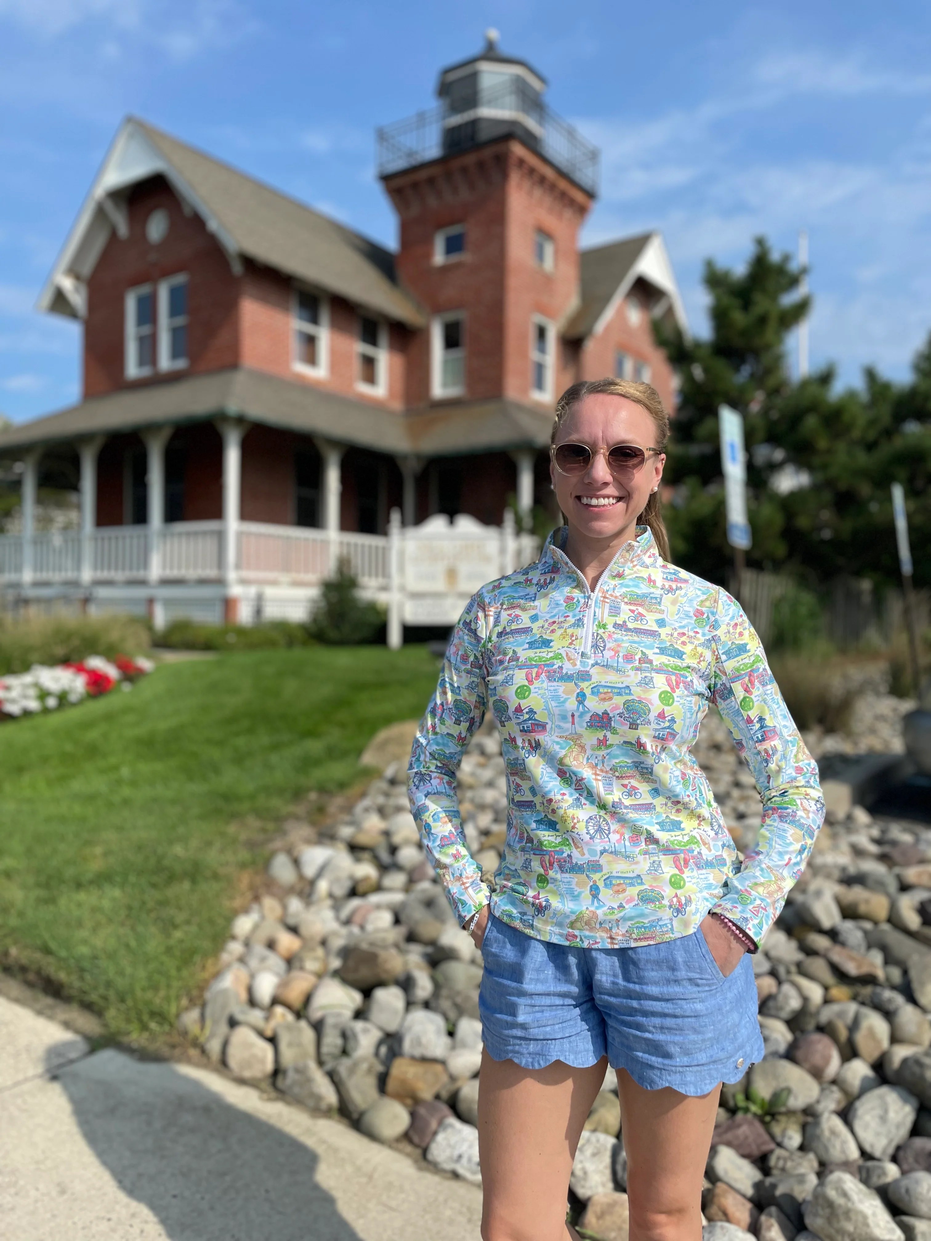 AVA 1/4 ZIP, PALM PLACE CUSTOM, CLASSIC Palm Place