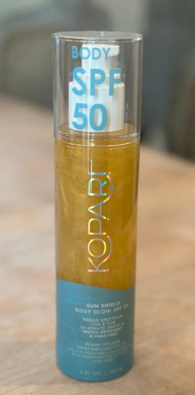 Kopari Sun Shield Body Glow Sunscreen SPF 50 Palms