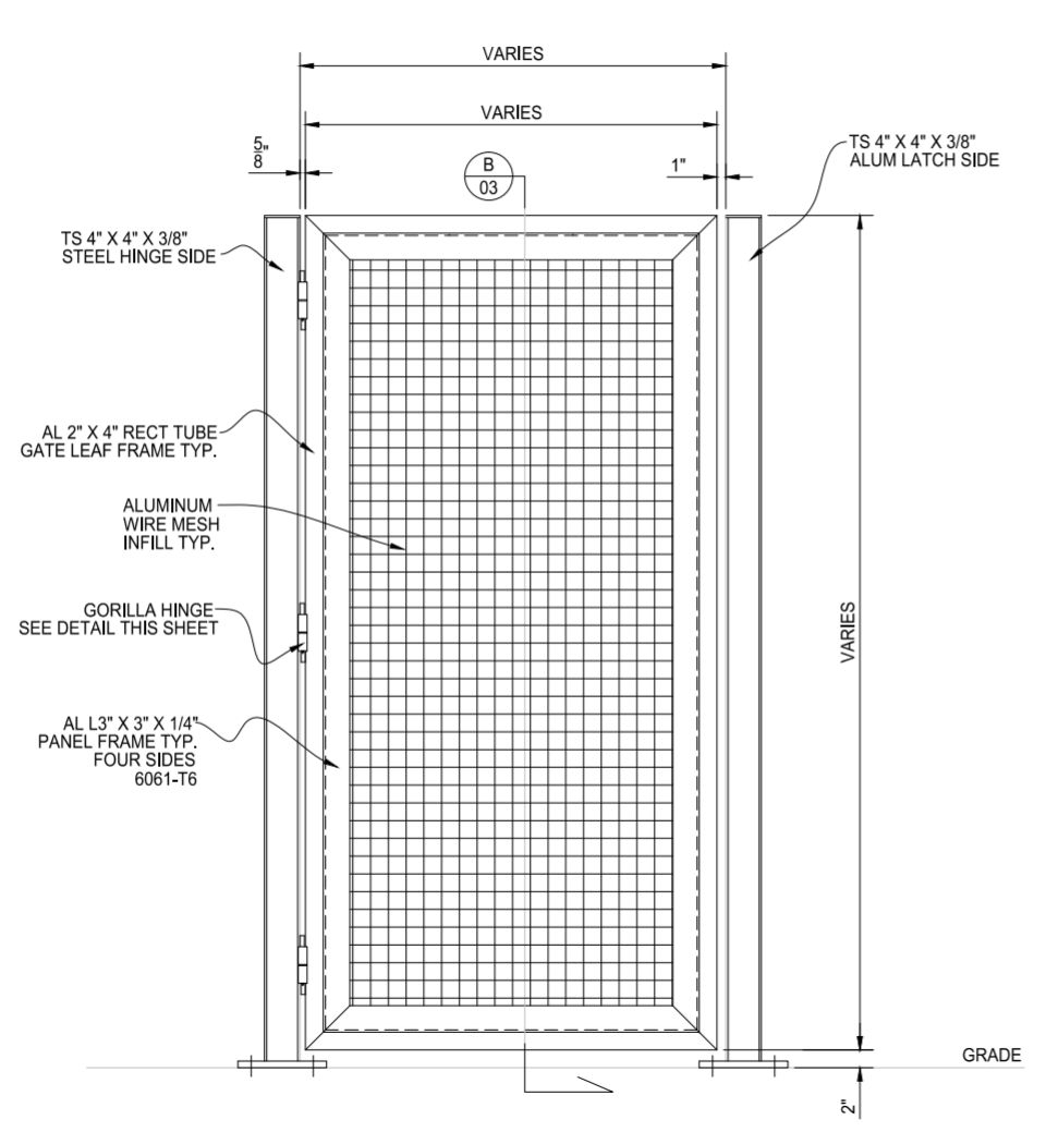 Single Swing Gate with Panic Hardware (Dante Wire Mesh) PalmSHIELD