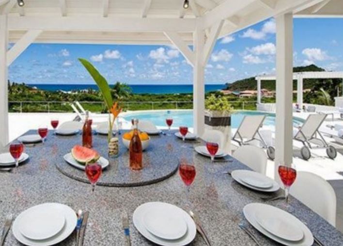 Large St Martin Beach Villa Palm Tree Trips