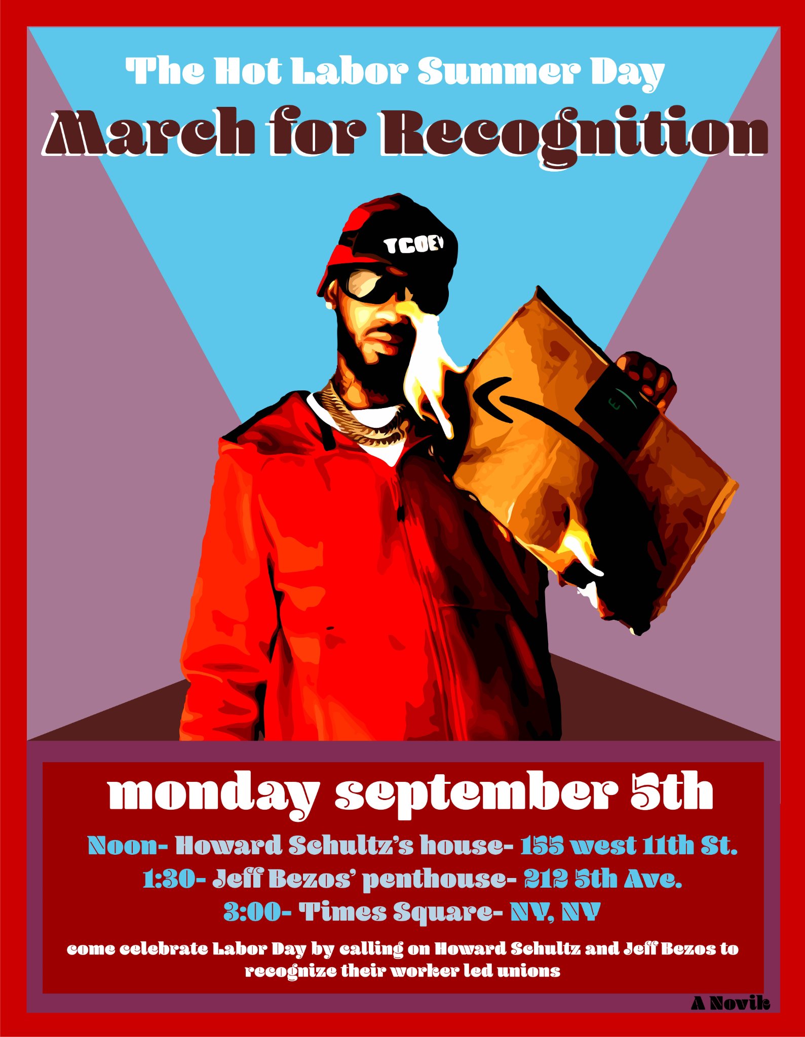 PAME Greece Solidarity with the march of AMAZON workers in New York