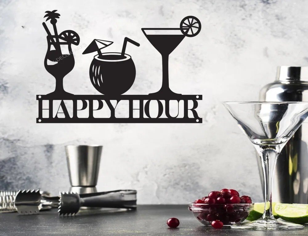 Personalised Cocktail Bar Metal Wall, Cocktail Metal Art, Indoor