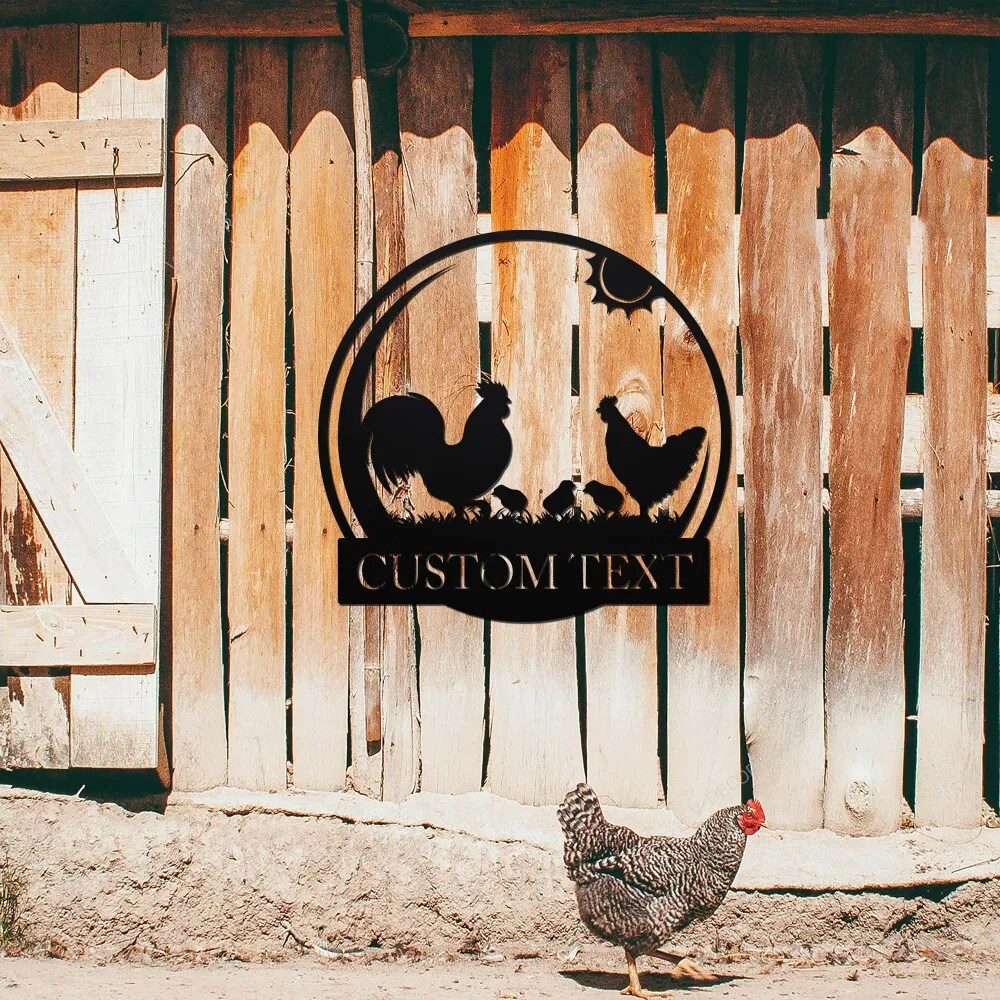 Personalized Chicken Farm Metal Sign, Chicken Coop Sign, Custom Hen