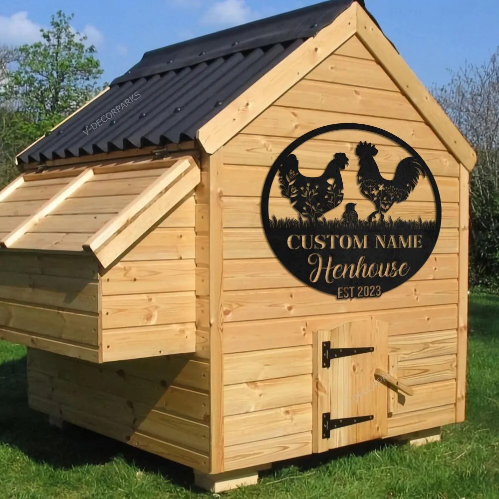Personalized Chicken Farm Metal Sign, Chicken Coop Sign, Custom Hen