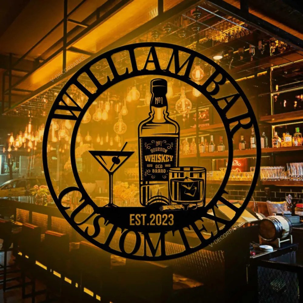 Personalized Home Bar Sign,bar Metal Art, Dad Home Bar Gifts, Custom