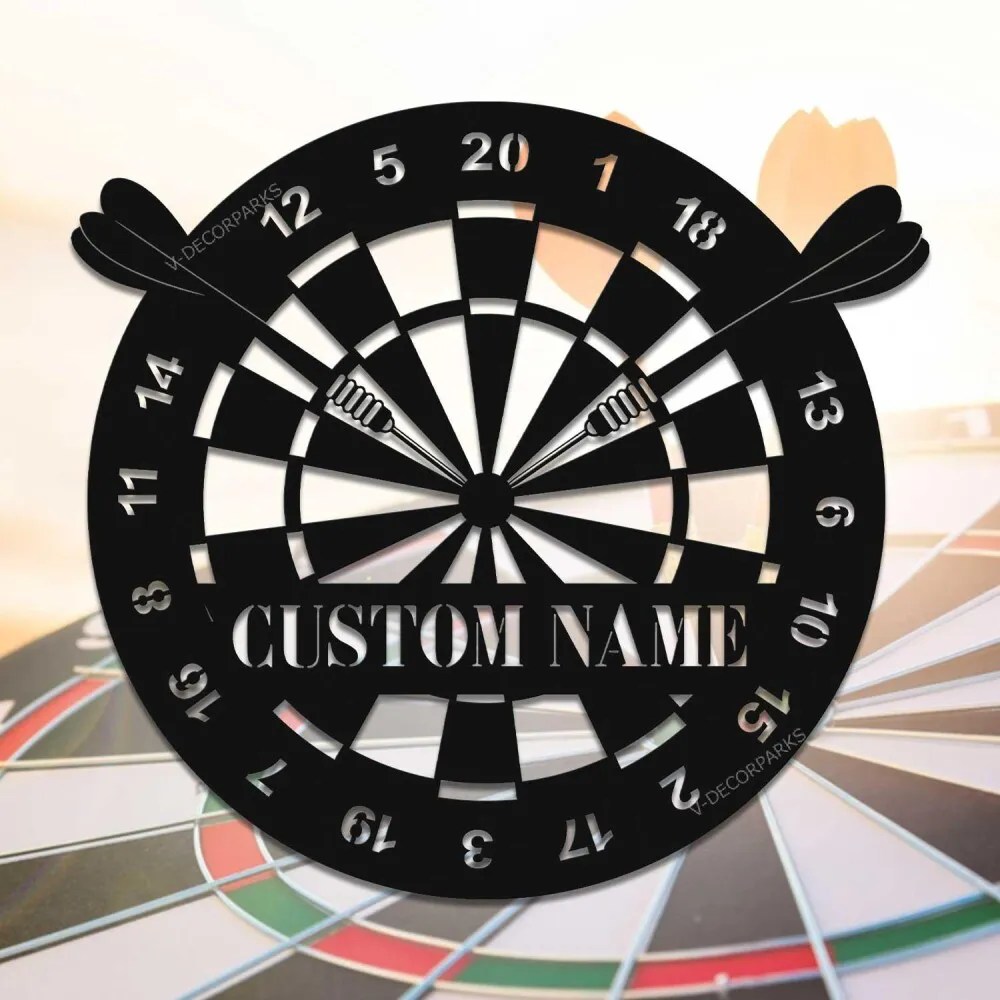 Personalized Dartboard Dart Game Metal Wall,custom Dart Gamer Name Sign