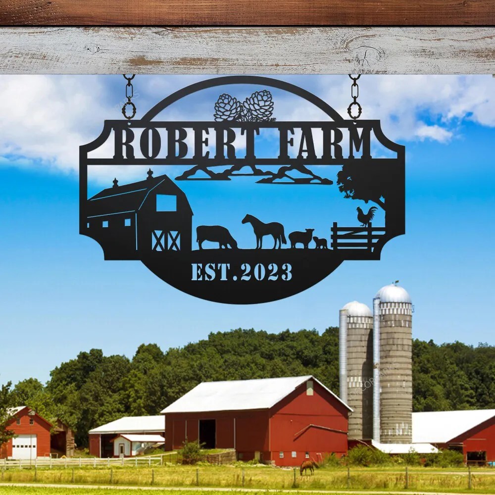 Custom Metal Farm Metal Wall Art, Metal Farm Sign,metal Barn Sign, Farm