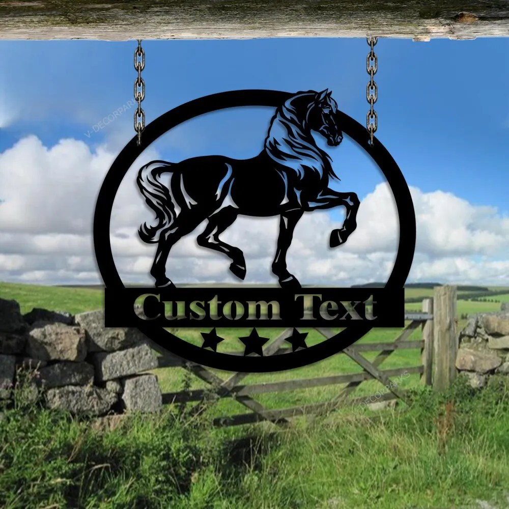 Custom Metal Horse Stall, Horse Farm Metal Sign, Personalized Barn Sign