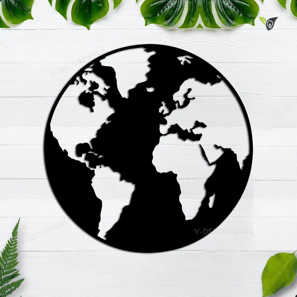 World Globe Metal Home Decor, World Wall Art, Earth Wall Art, Metal
