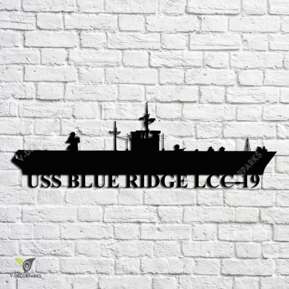 Uss Blue Ridge Lcc19 Navy Ship Metal Art, Custom Us Navy Ship Metal