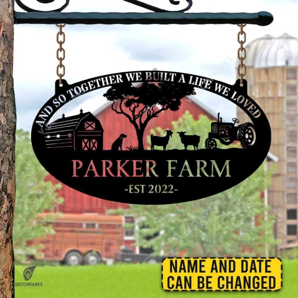 Customized Sheep, Goat, Dog And Tractor Metal Farm Art, Exterior Gift