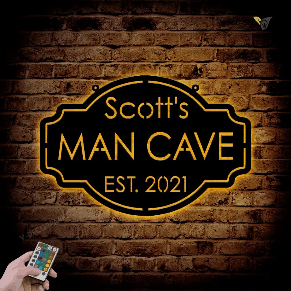 Personalized Metal Man Cave Sign, Man Cave Decor, Man Cave Metal Wall