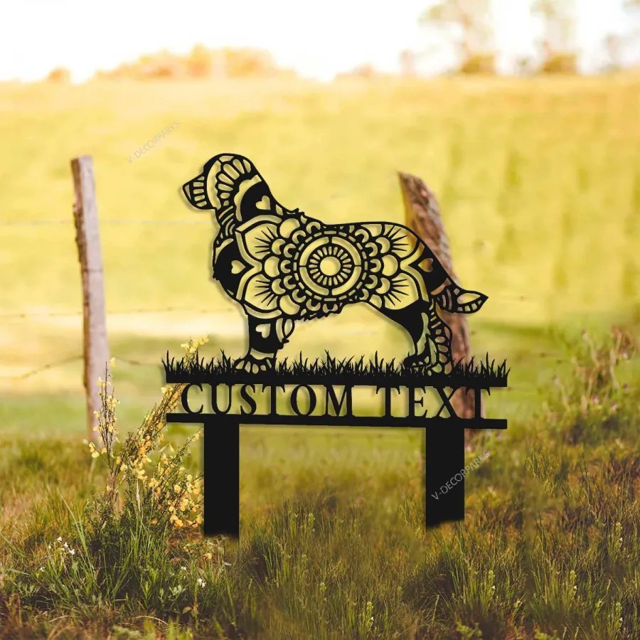 Bernese Mountain Dog Zentangle Metal Yard Art, Dog Stake, Bernese