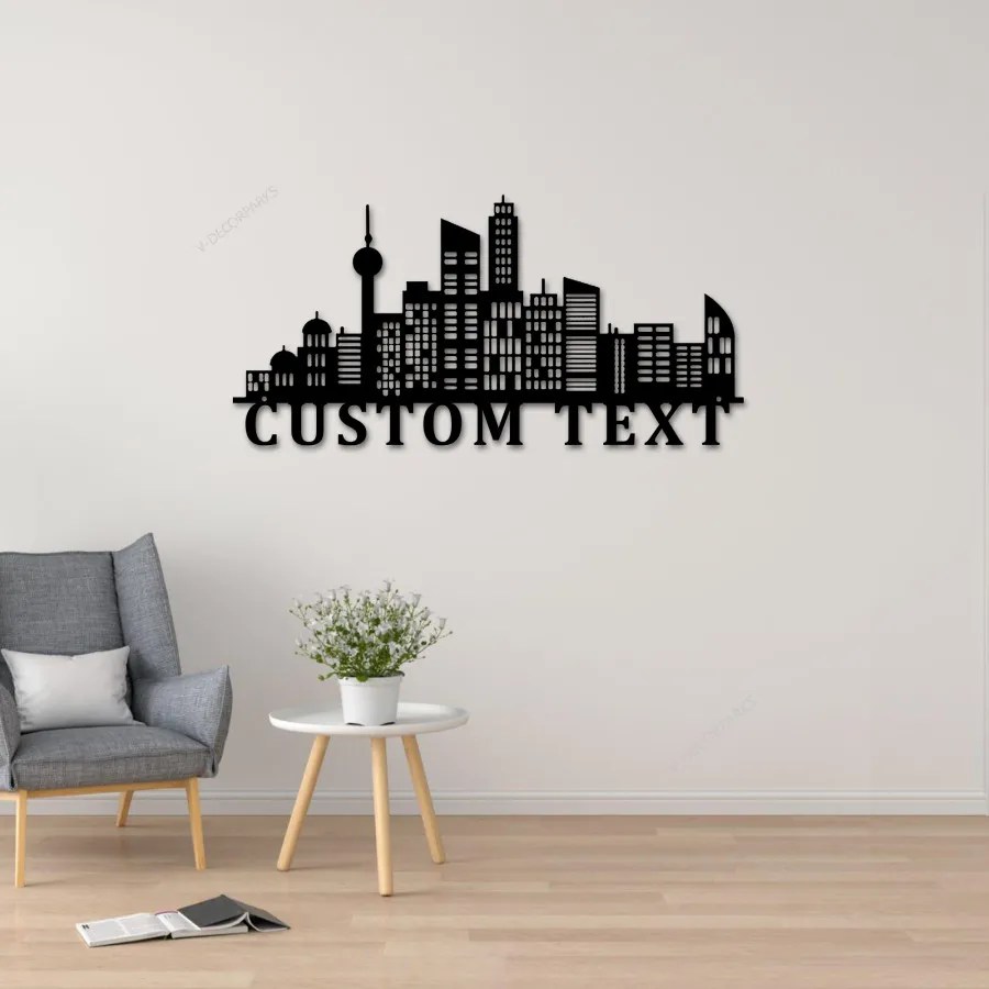 Pick Your City, Personalized City Skyline Metal Art,city Metal Wall Art