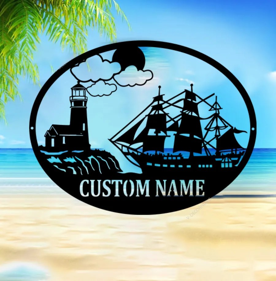 Custom Pirate Ship Wall Decoration, Metal Powder Coated Pirate Ship