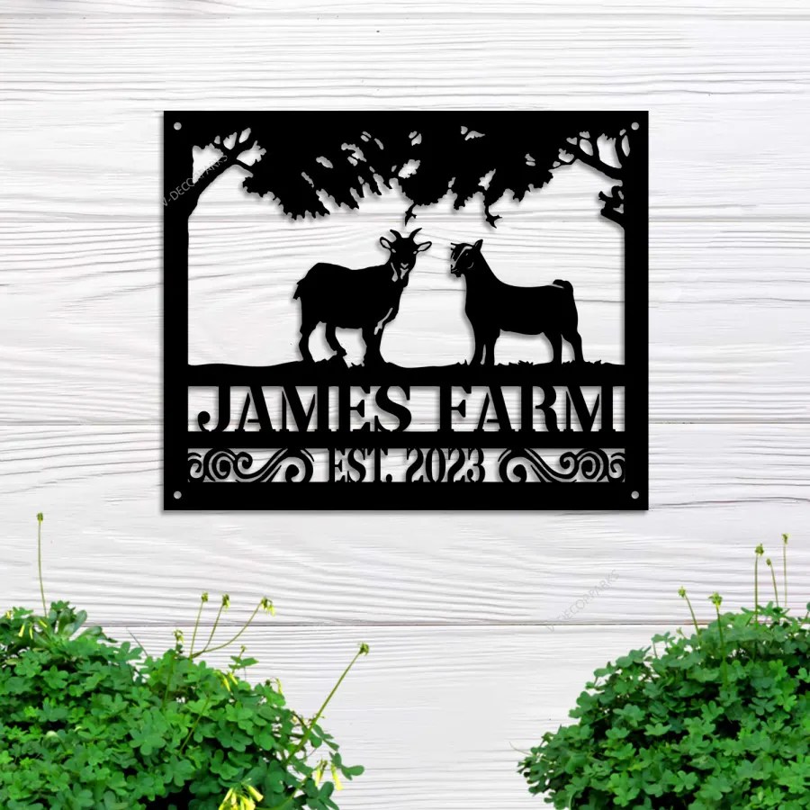 Custom Goat Sign Personalized Goat Ranch Farm Sign Goat Metal Sign Goat
