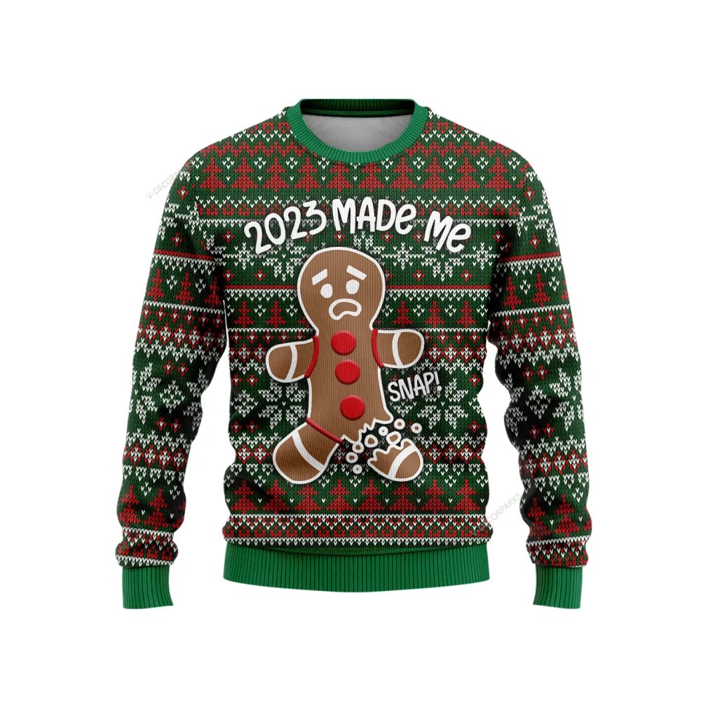 Gingerbread Man Ugly Christmas Sweater For Women Men, 3d Gingerbread