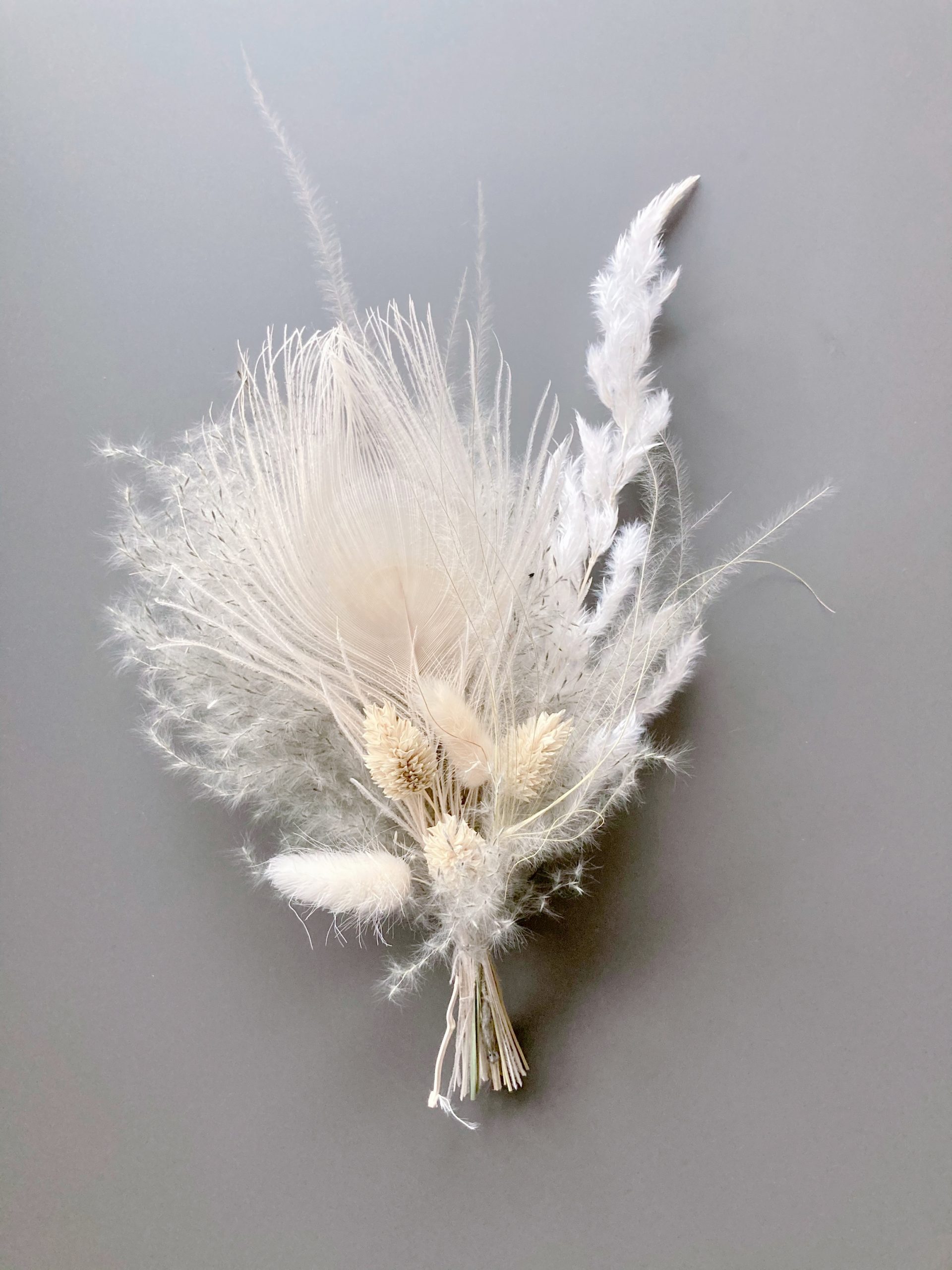 Kleiner Trockenblumenstrauß „Grau“ Tischdeko, Hochzeit, Boho Style