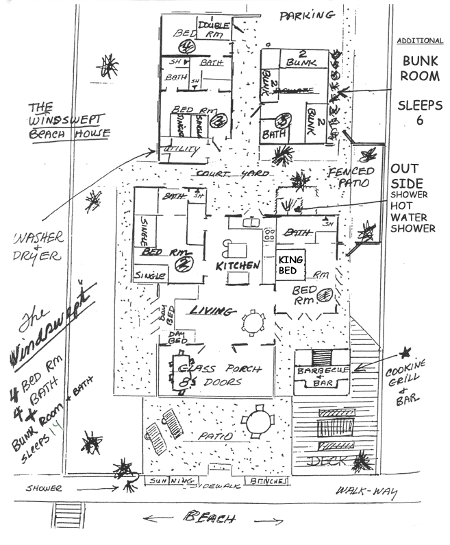 Floorplan Beach House for Rent in Panama City Beach FL