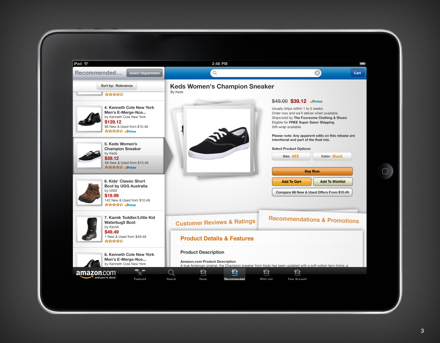 Amazon iPad App Henry Pan Design
