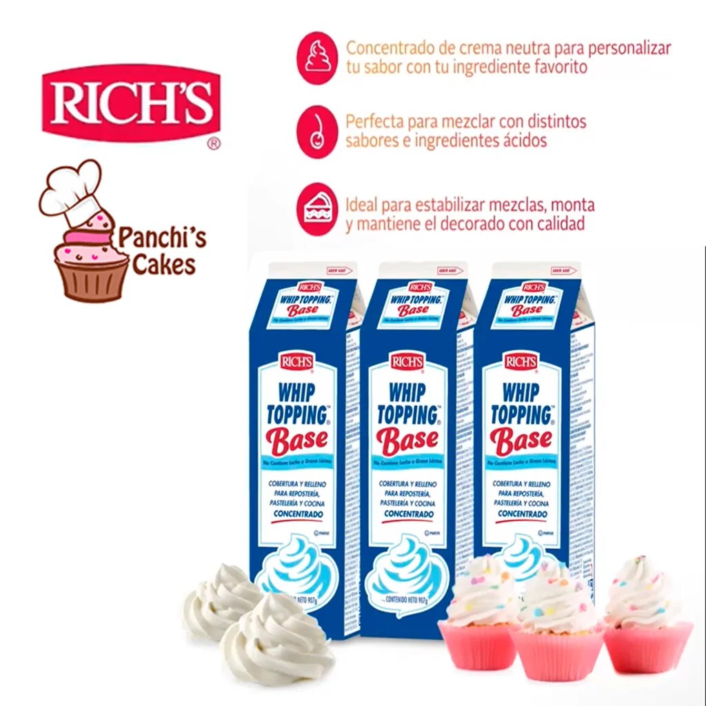 Whip Topping Base Concentrado Rich´s Cobertura Y Relleno 1kg Panchis