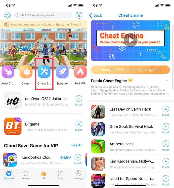 Panda Helper VIP With Amazing Features Speeder, Cheat Engine, Auto Clicker, App Cloner And