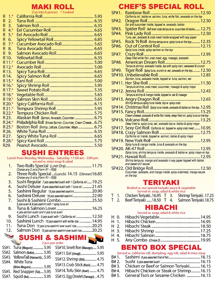 Panda House Chinese and Sushi House Japanese Restaurant in Old Bridge