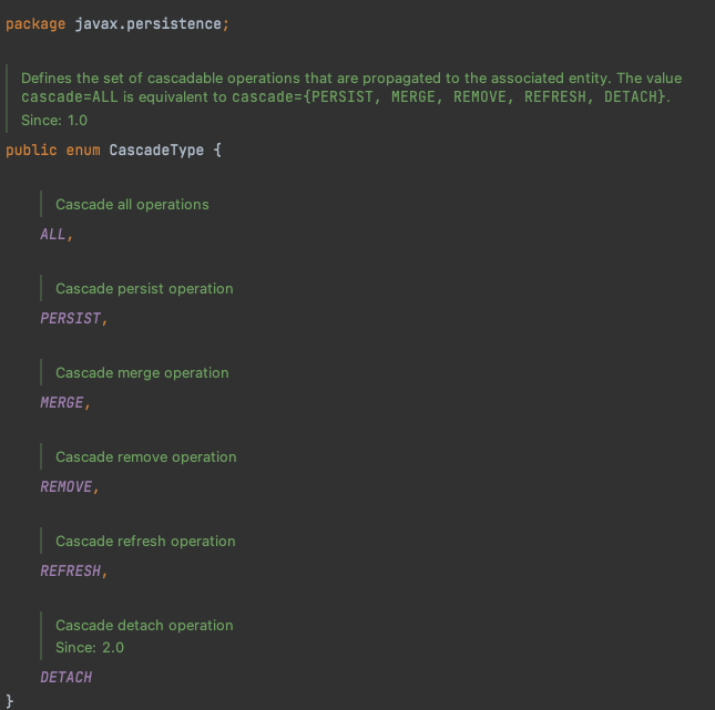 JPA CASCADE(영속성 전이)