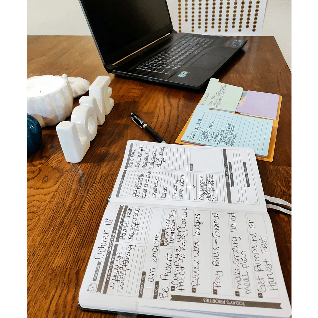 12Month Weekly Planner For Weekly Meeting & Sticky Notes Bundle