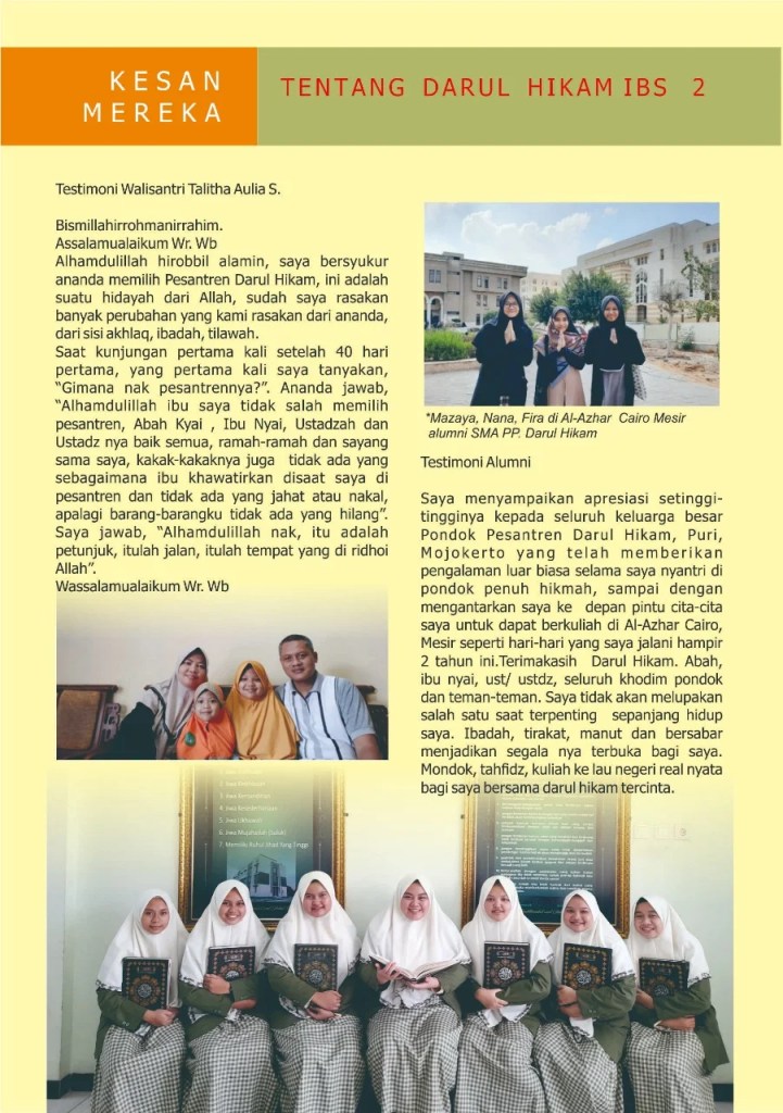 Dibangunlah pondok pesantren darul hikam. Pesantren Mojokerto Kuliah Di Luar Negeri Darul Hikam