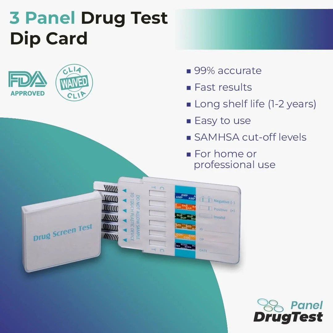 3 Panel Drug Test Dip Card (Urine Drug Test) Wholesale