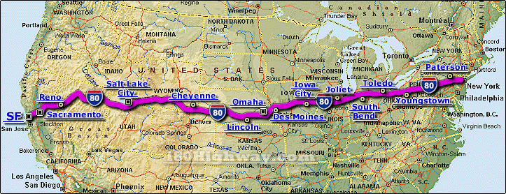 Map Of Rt 80 A Well-Worn Transcontinental Route | Panethos