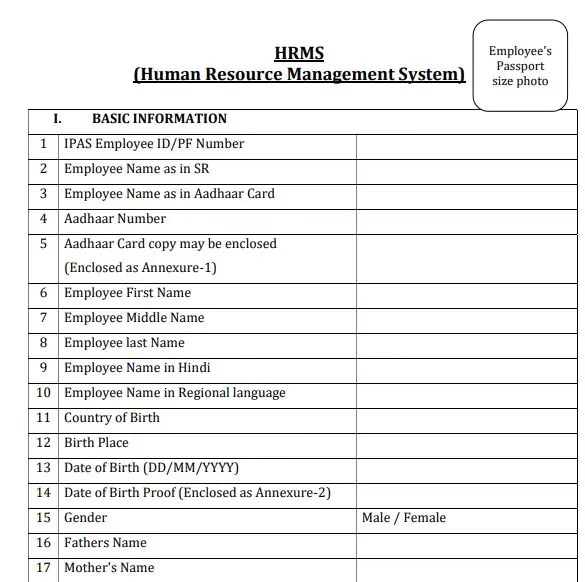[PDF] HRMS Employee Data Form PDF Panot Book